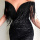 Sexy Lady Black Long Shoulder Off Mermaid Dress